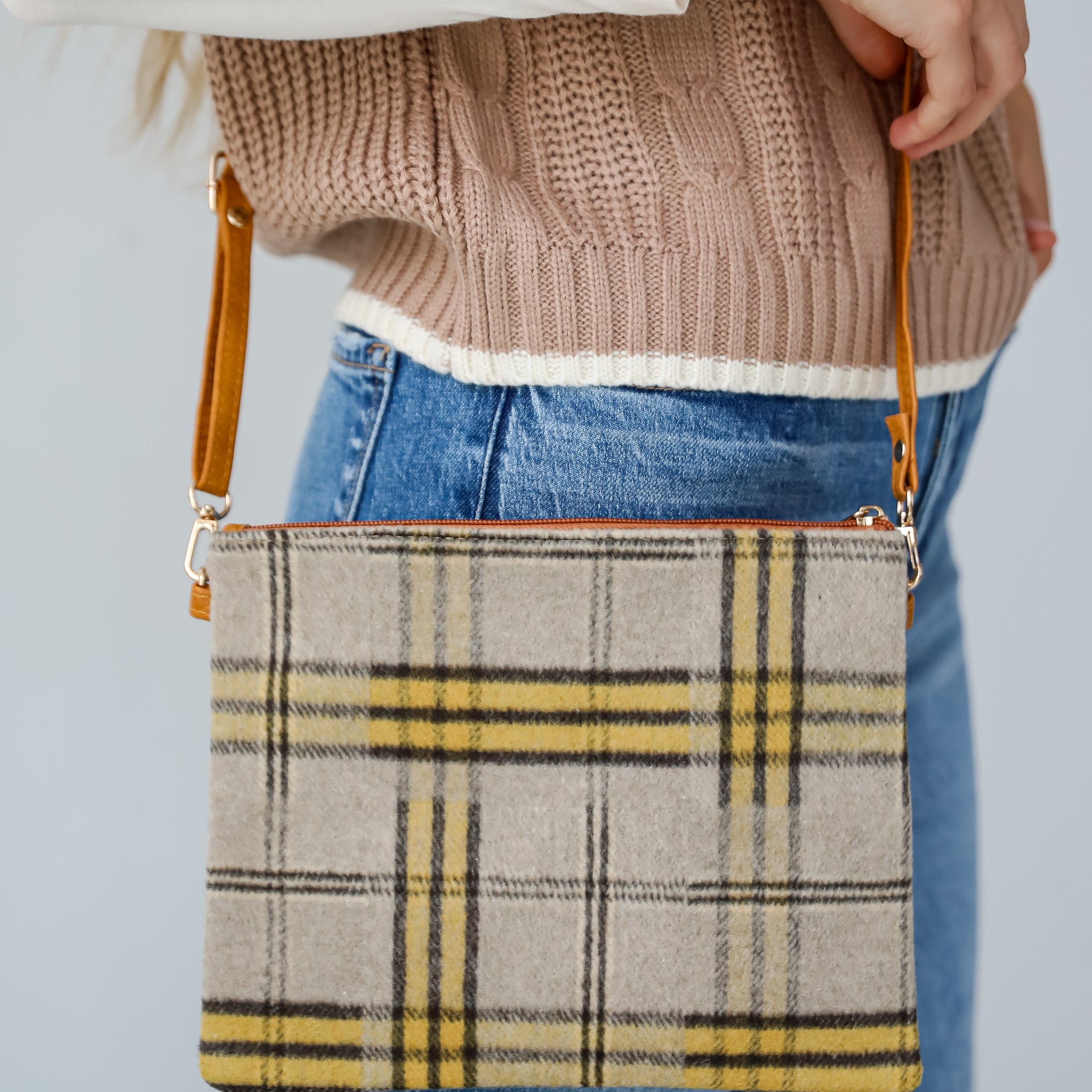 Tasteful Aesthetic Plaid Crossbody Bag