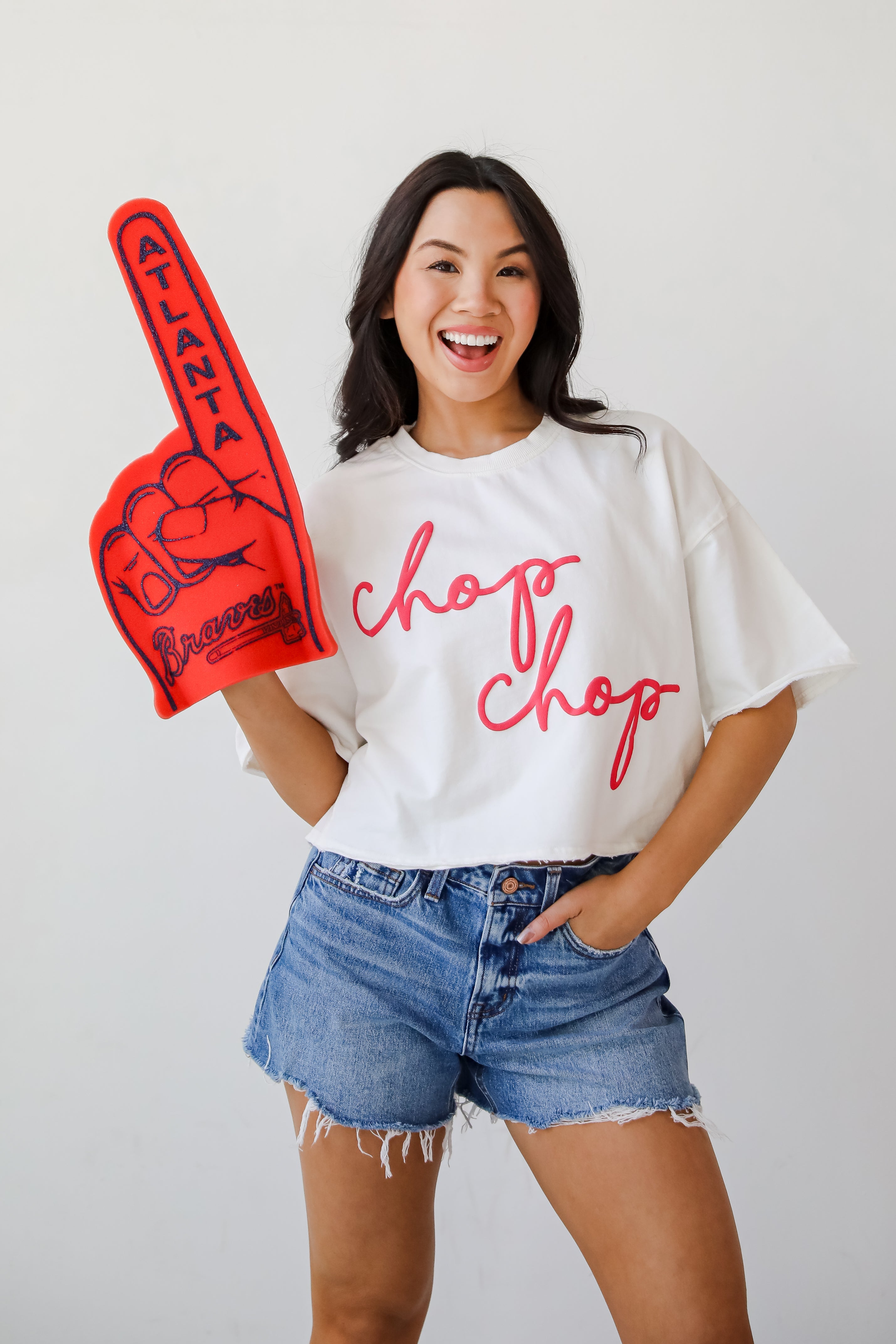 White Chop Chop Cropped Tee