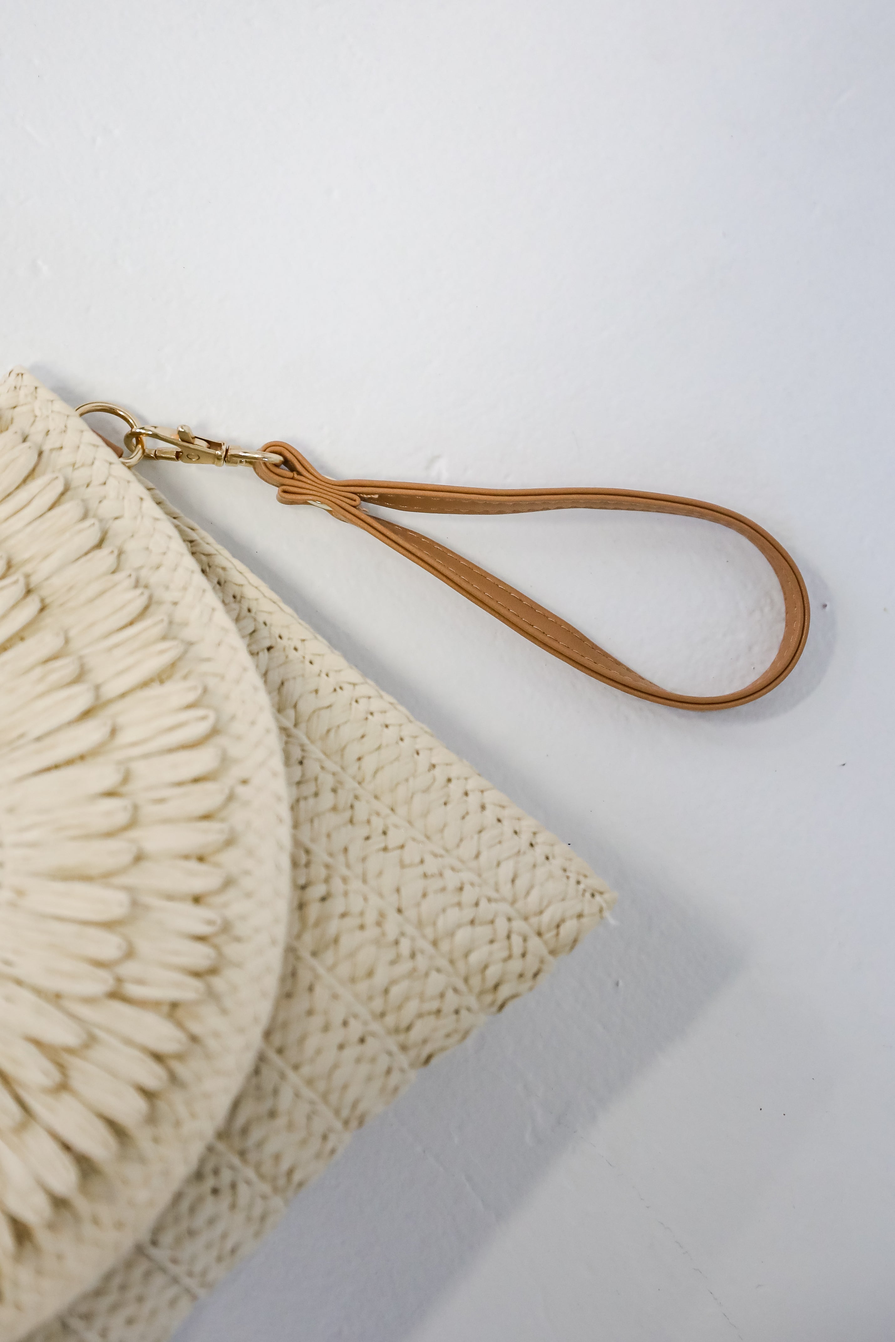Already There Ivory Straw Clutch