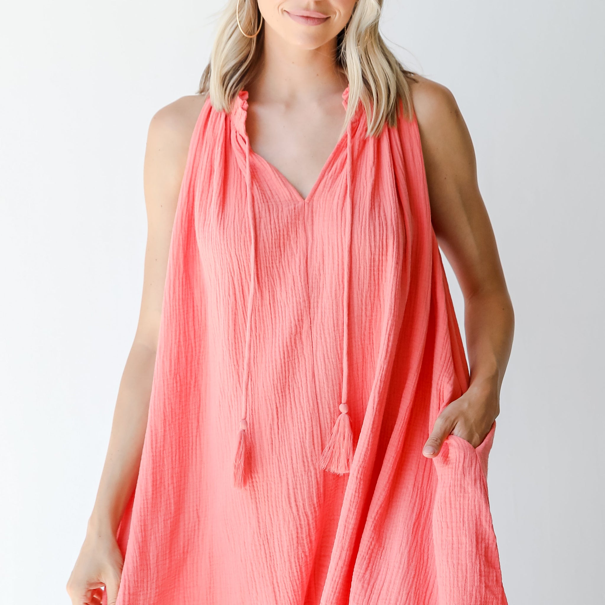 Here For Sunshine Linen Mini Dress