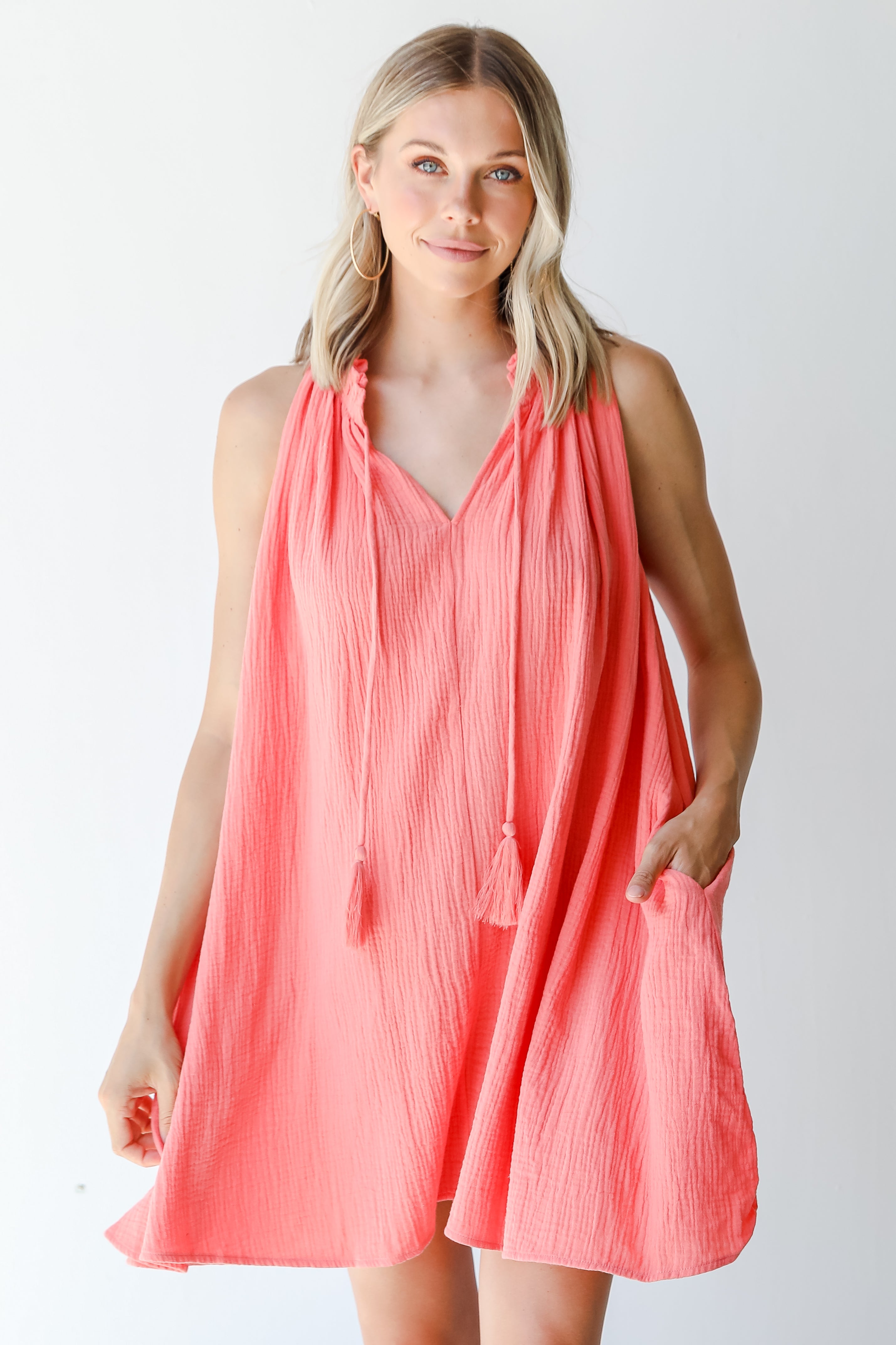 Here For Sunshine Linen Mini Dress