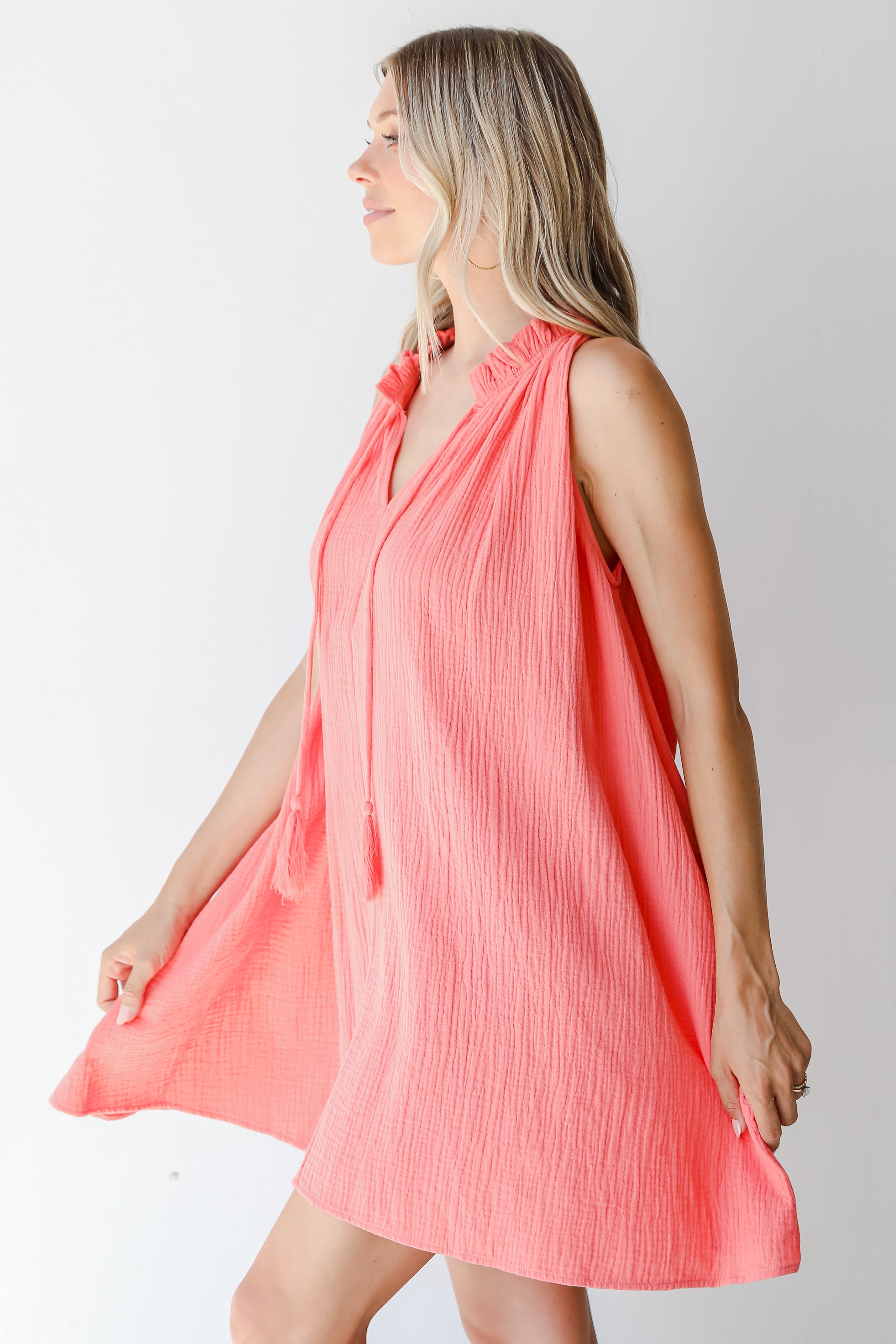 Here For Sunshine Linen Mini Dress