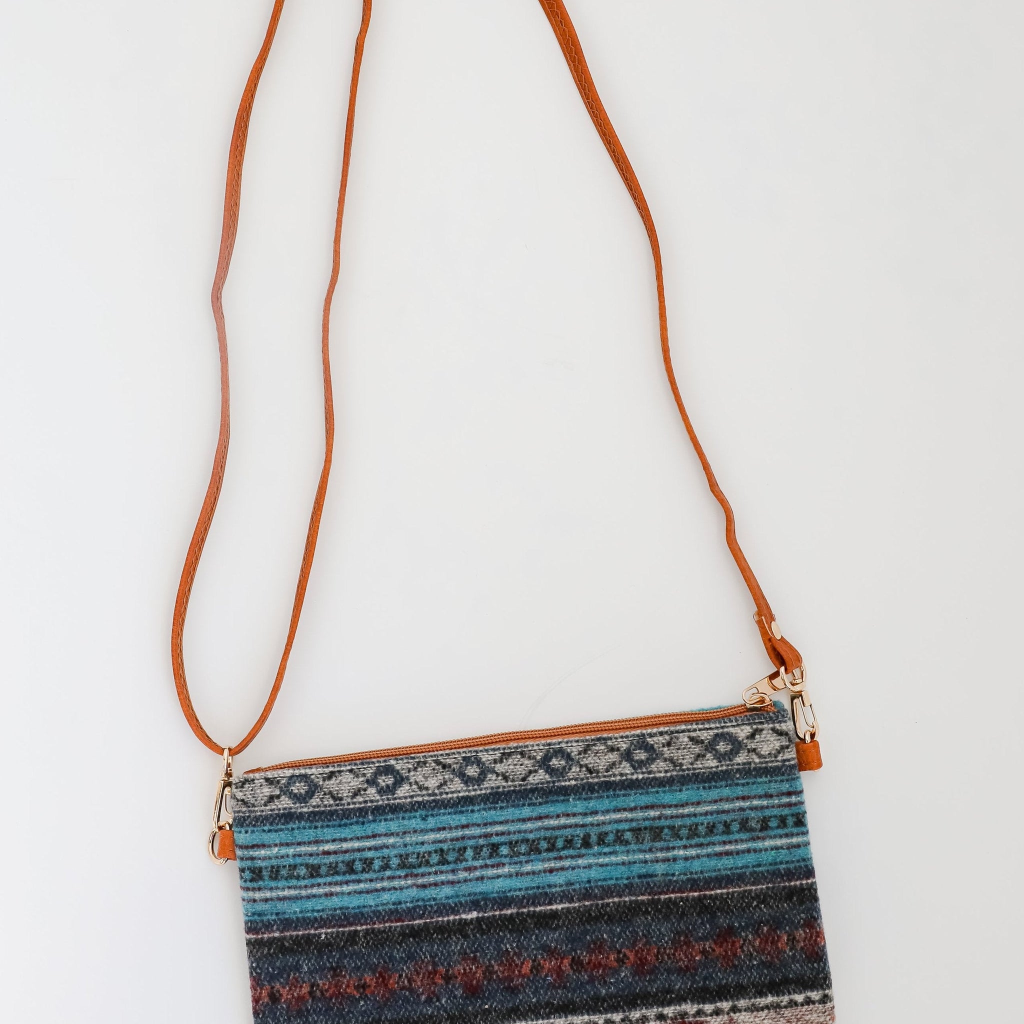 Curated Energy Teal Aztec Crossbody Bag